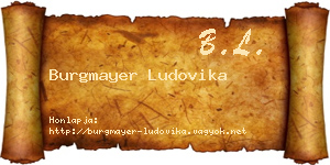 Burgmayer Ludovika névjegykártya